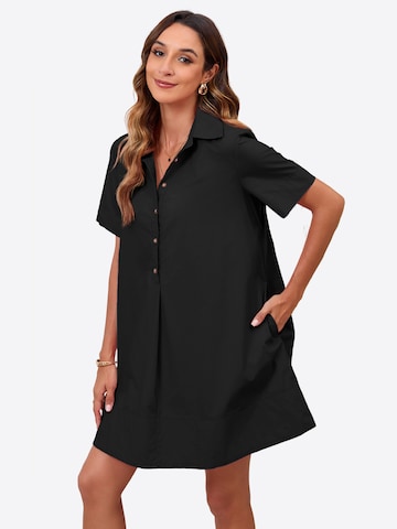 Rochie tip bluză de la Imily Bela pe negru: față