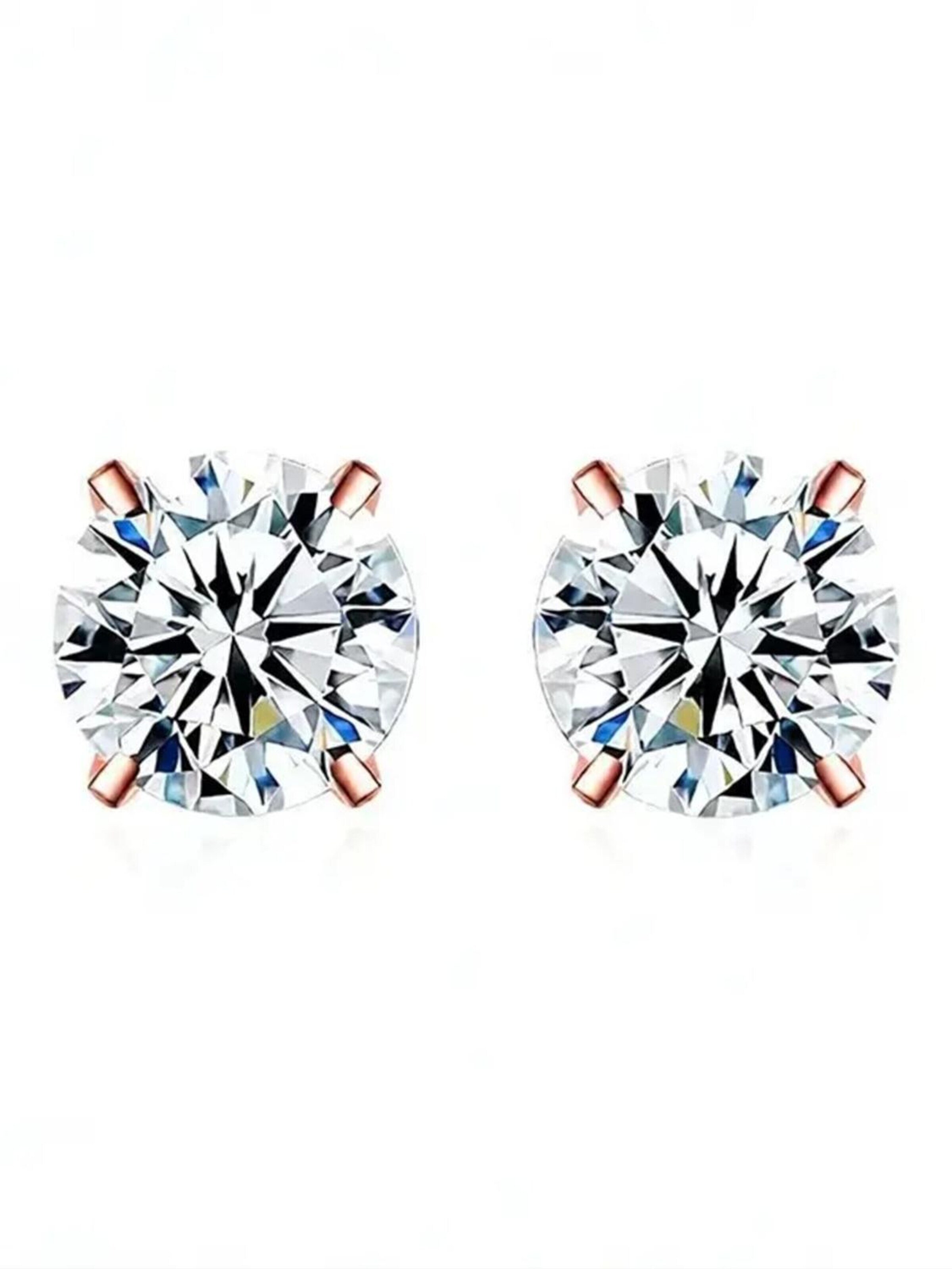 Staufergold Earrings 'Moissanit Ohrstecker „Solitaire“ 1ct' in Gold: front