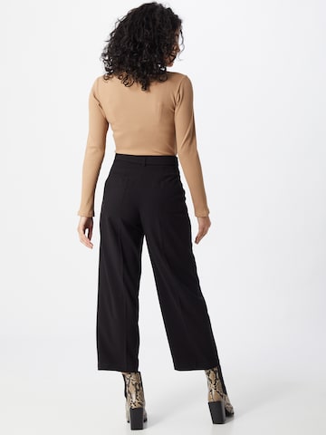 ESPRIT Wide leg Trousers with creases in Black