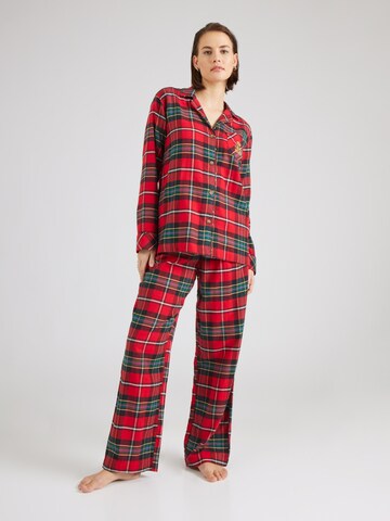 Lauren Ralph Lauren Pyjama 'NOTCH' in Rot: Vorderseite