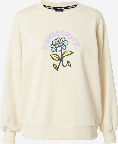 Santa Cruz Sweatshirt 'Delfino Flower' em turquesa / cappuccino / amarelo / roxo, Vista do produto