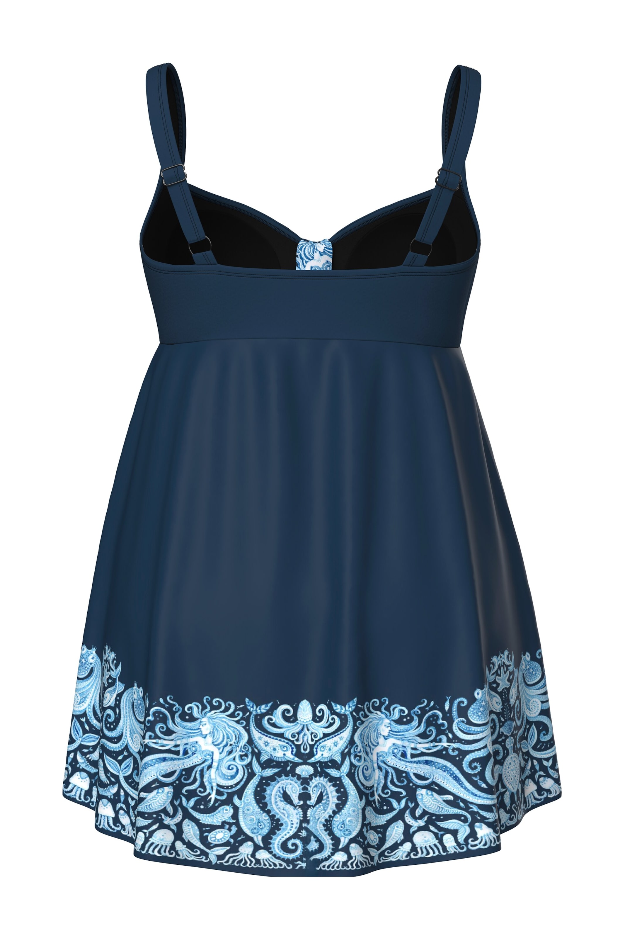 Ulla Popken Balconette Tankini in Blauw