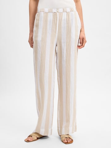 Ipuri Flared Pleat-front trousers in Beige: front