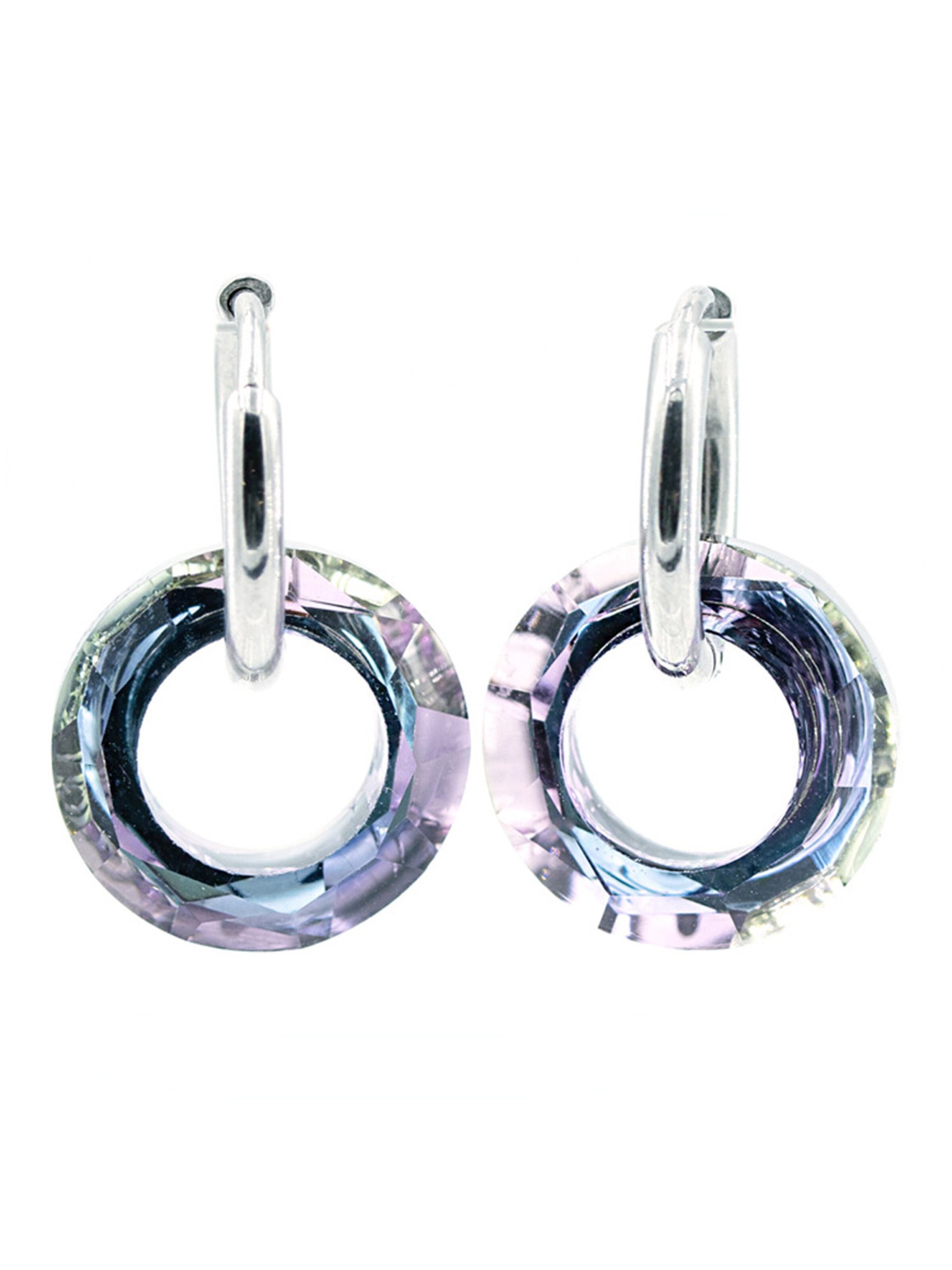 Sergio Engel Ohrringe 'Cosmic Ohrring 05 Edle Hoops mit Kristallcharm'‌‌‌‌‌‌‌ in Lila: Vorderseite