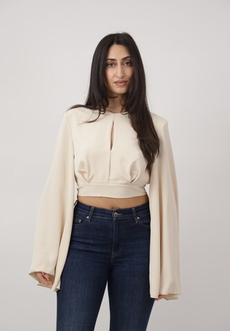 Elara Bluse in Beige: Vorderseite