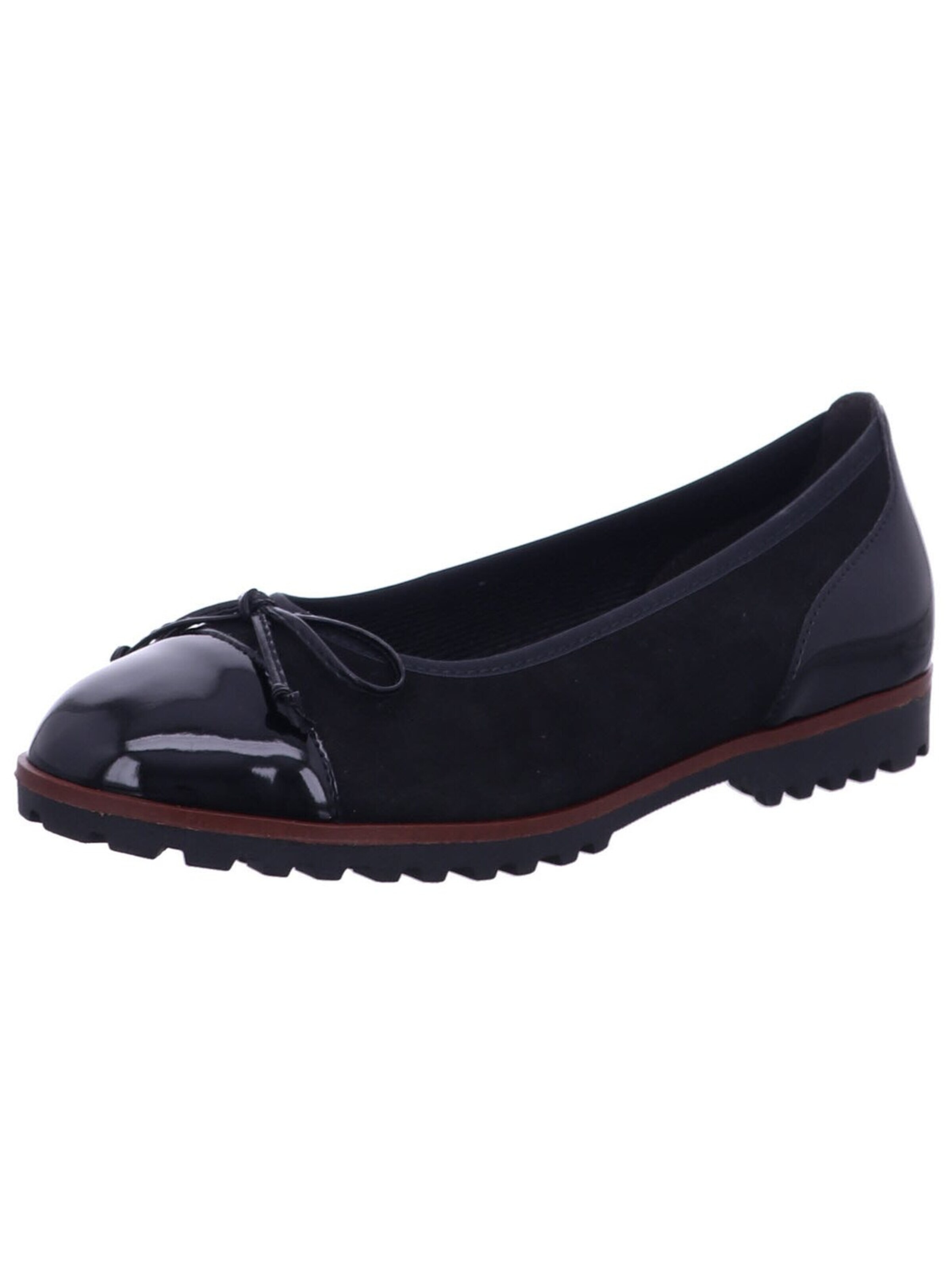 GABOR Ballet Flats 'Ballerina Damen 04.100 37 Velourleder in schwarz' in 38,5 in Black, Item view