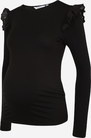 T-shirt 'Broderie' Dorothy Perkins Maternity en noir : devant