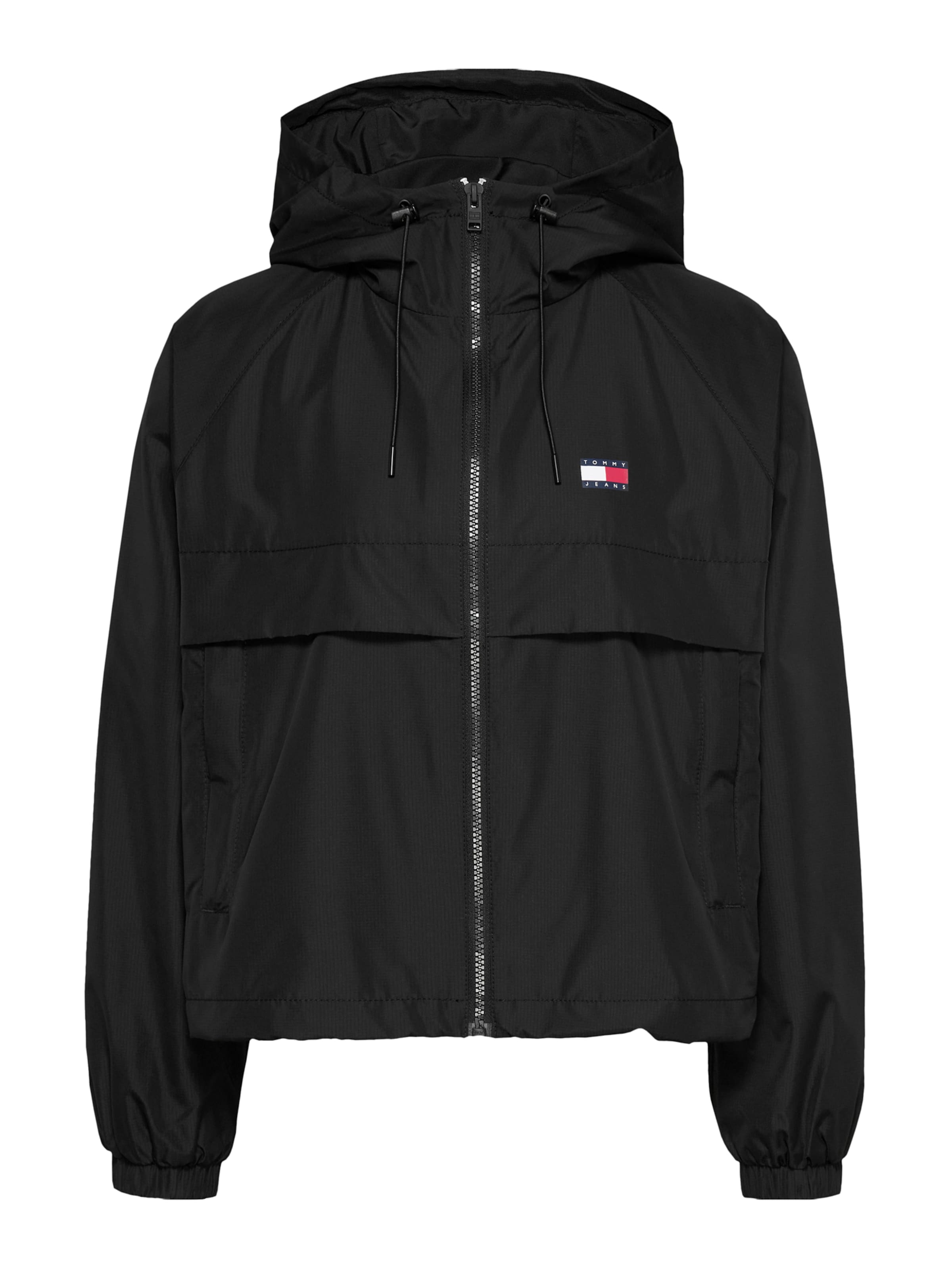 Tommy Jeans Övergångsjacka 'Essential' i svart: framsida