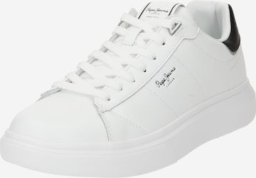 Pepe Jeans Rövid szárú sportcipők 'EATON BASIC' - fehér: elől