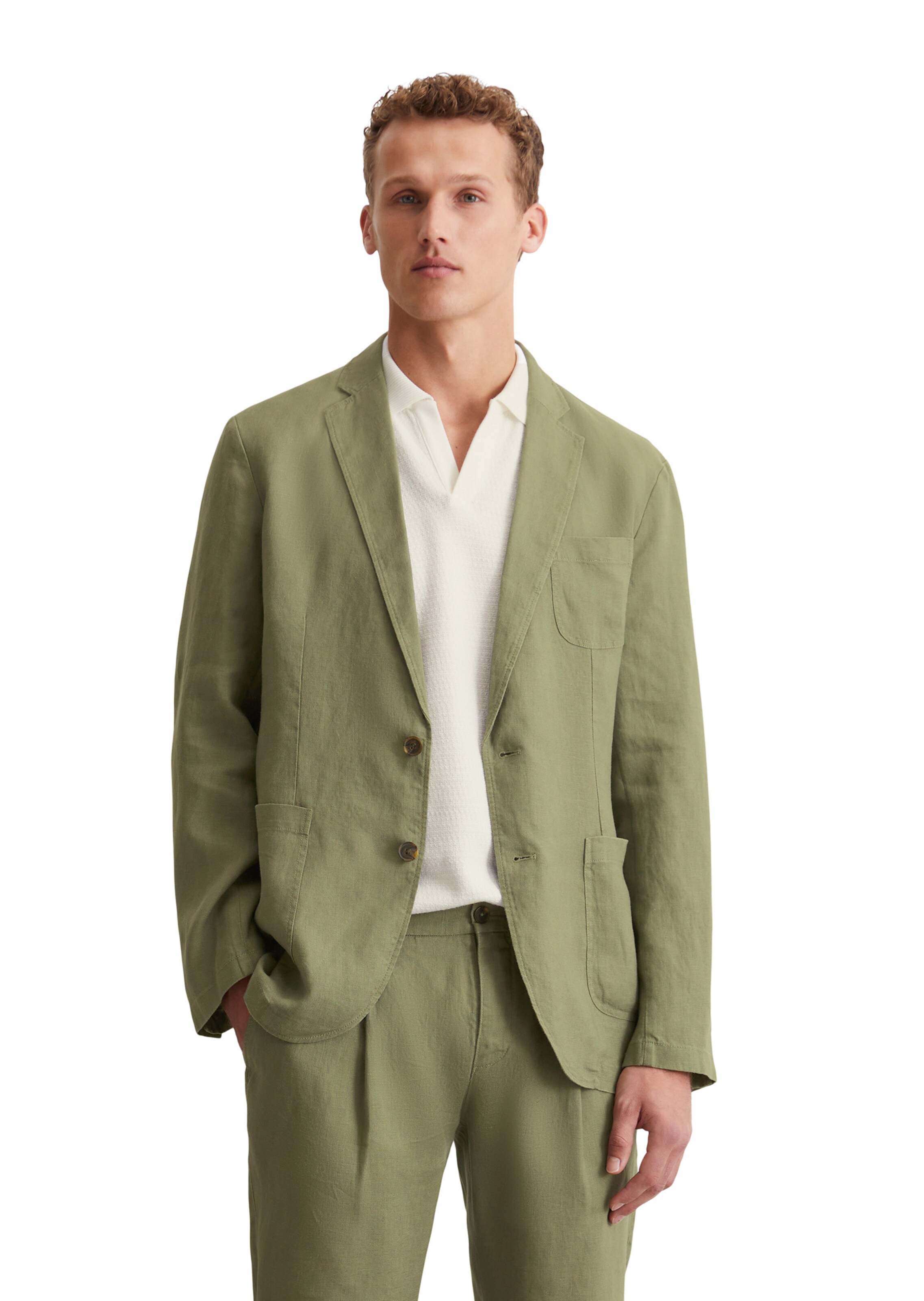 Marc O'Polo Regular Fit Sakko in Grün: Vorderseite