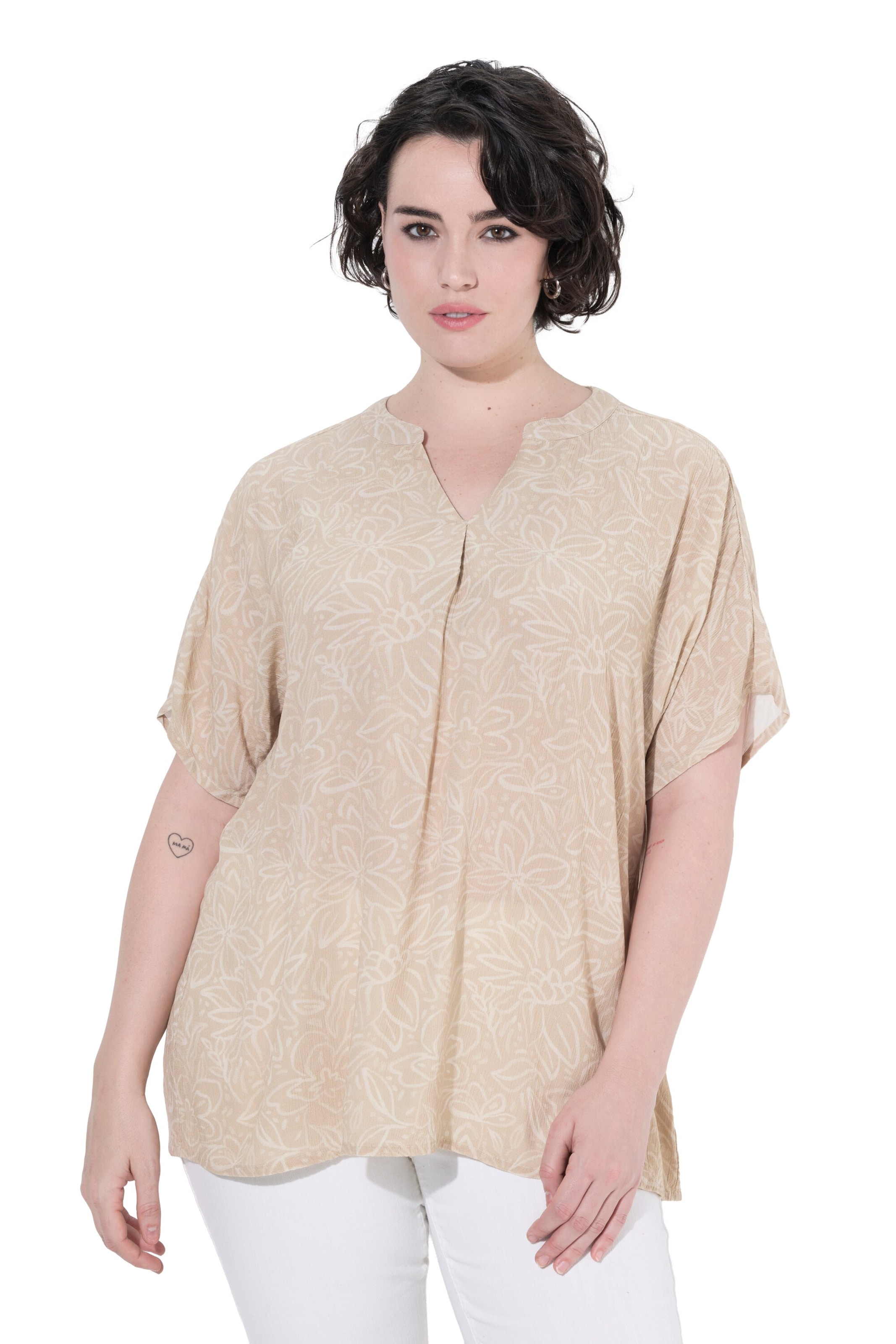 Ulla Popken Tunika in Beige: Vorderseite