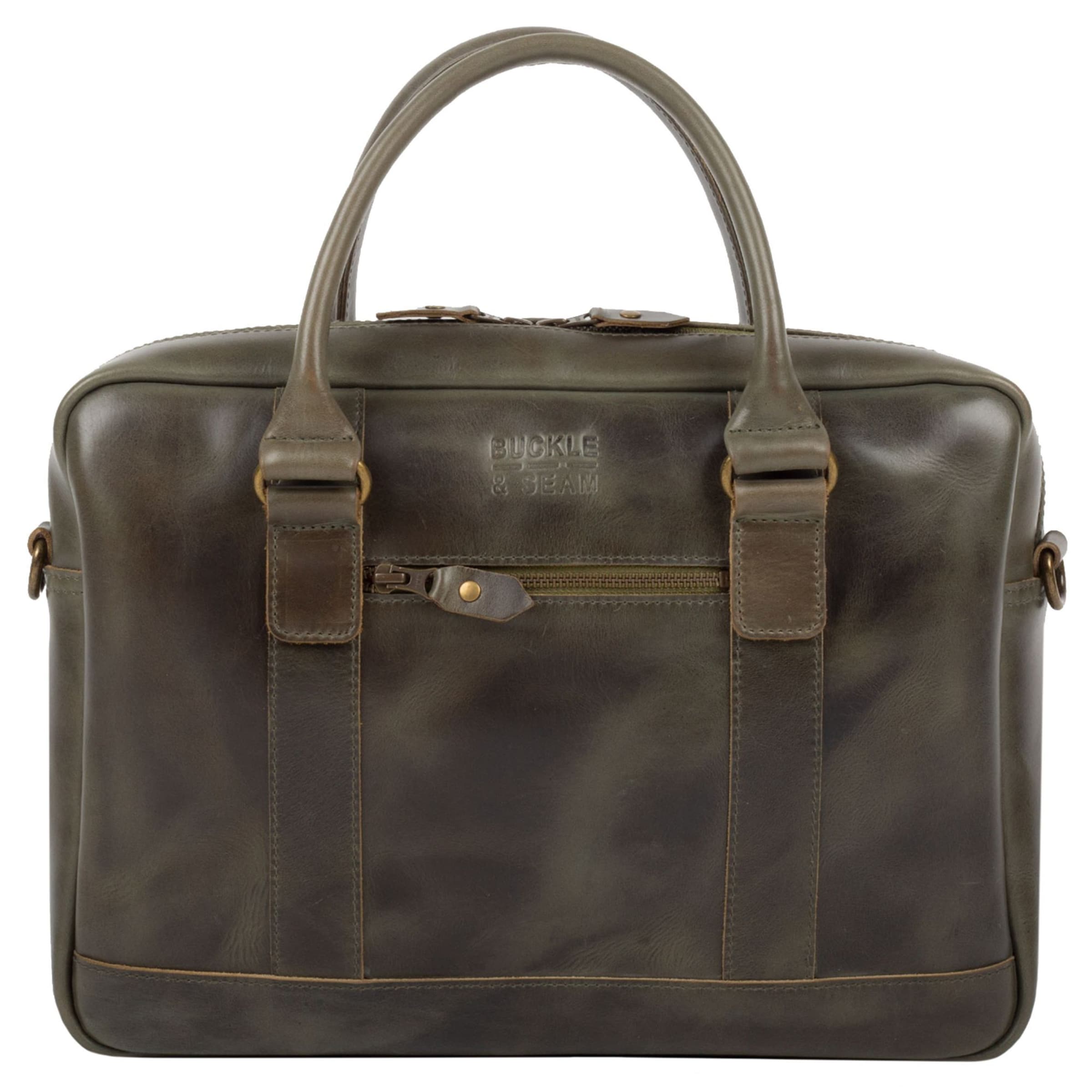 Buckle & Seam Document bag 'Everett' in Green: front