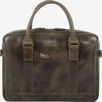 Borsa portadocumenti 'Everett' di Buckle & Seam in verde: frontale