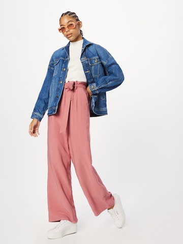 ABOUT YOU Wide leg Pleat-Front Pants 'Loreen' in Pink