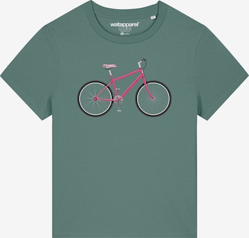 Maglietta 'Pink Bike' di Watapparel in verde: frontale