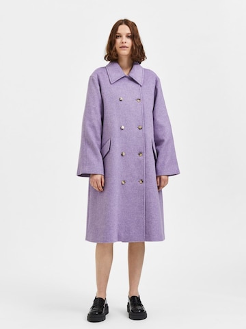 Manteau mi-saison SELECTED FEMME en violet : devant