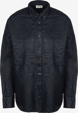 Chemisier 'Zadig & Voltaire TAMARA CUIR FROISSE Bluse schwarz' Zadig & Voltaire en noir : devant