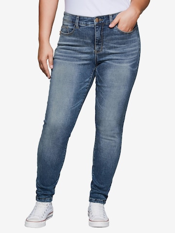 SHEEGO Skinny Jeans in Blauw: voorkant