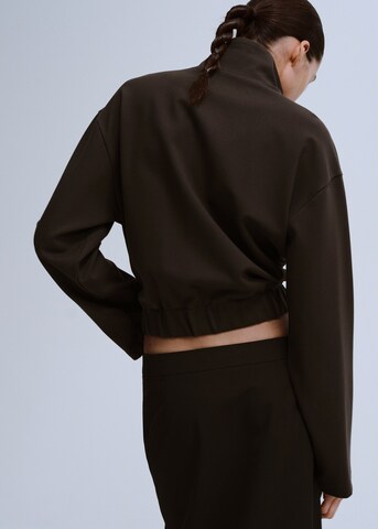 MANGO Zip-Up Hoodie 'Tri' in Brown