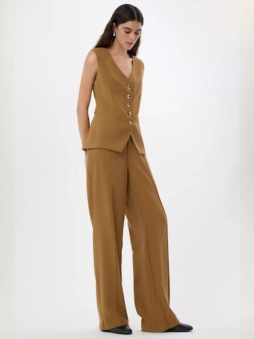 Hiccup Wide Leg Hose in Braun: Vorderseite