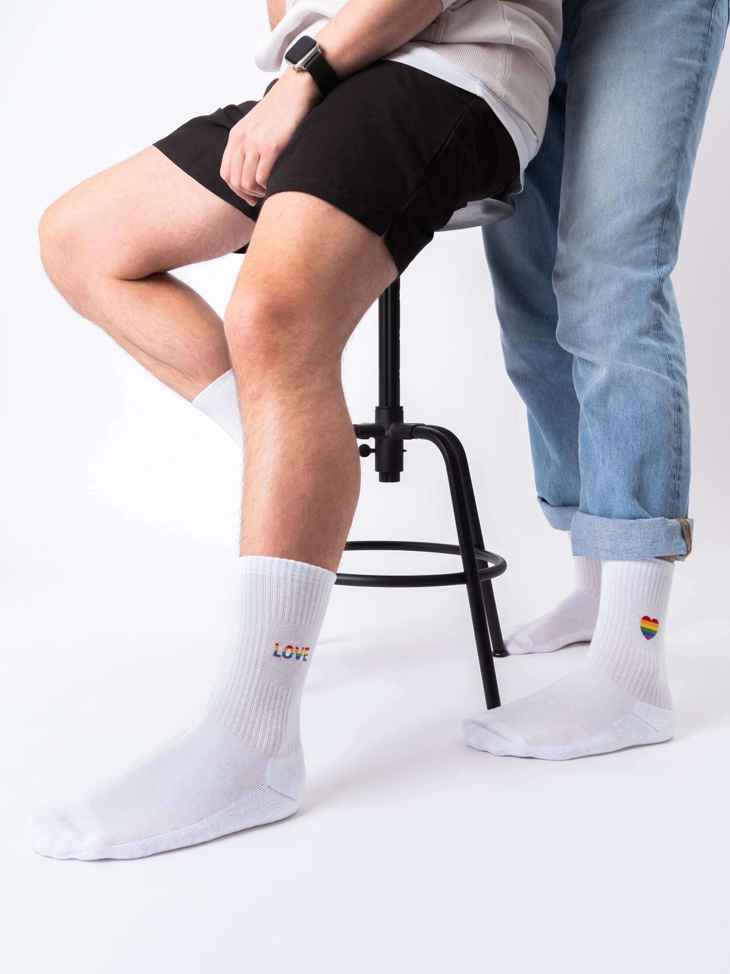 Occulto Athletic Socks 'Pride' in White: front