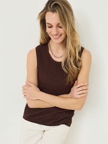 Tops en tricot Tamaris en marron : devant