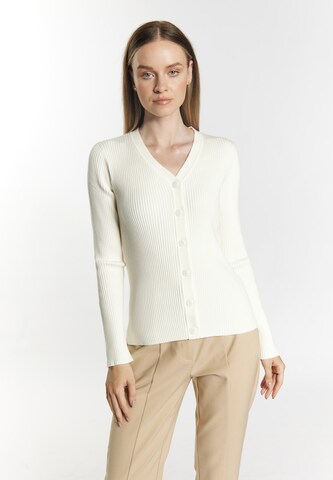 DreiMaster Klassik Knit Cardigan in White: front