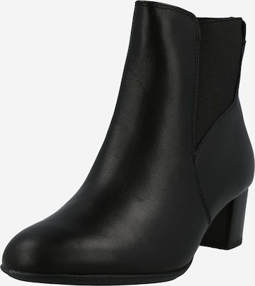 CLARKS Ankle Boots 'Linnae Hi' in Black: front