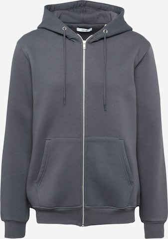 ABOUT YOU Zip-Up Hoodie 'Bjarne' in Grey: front