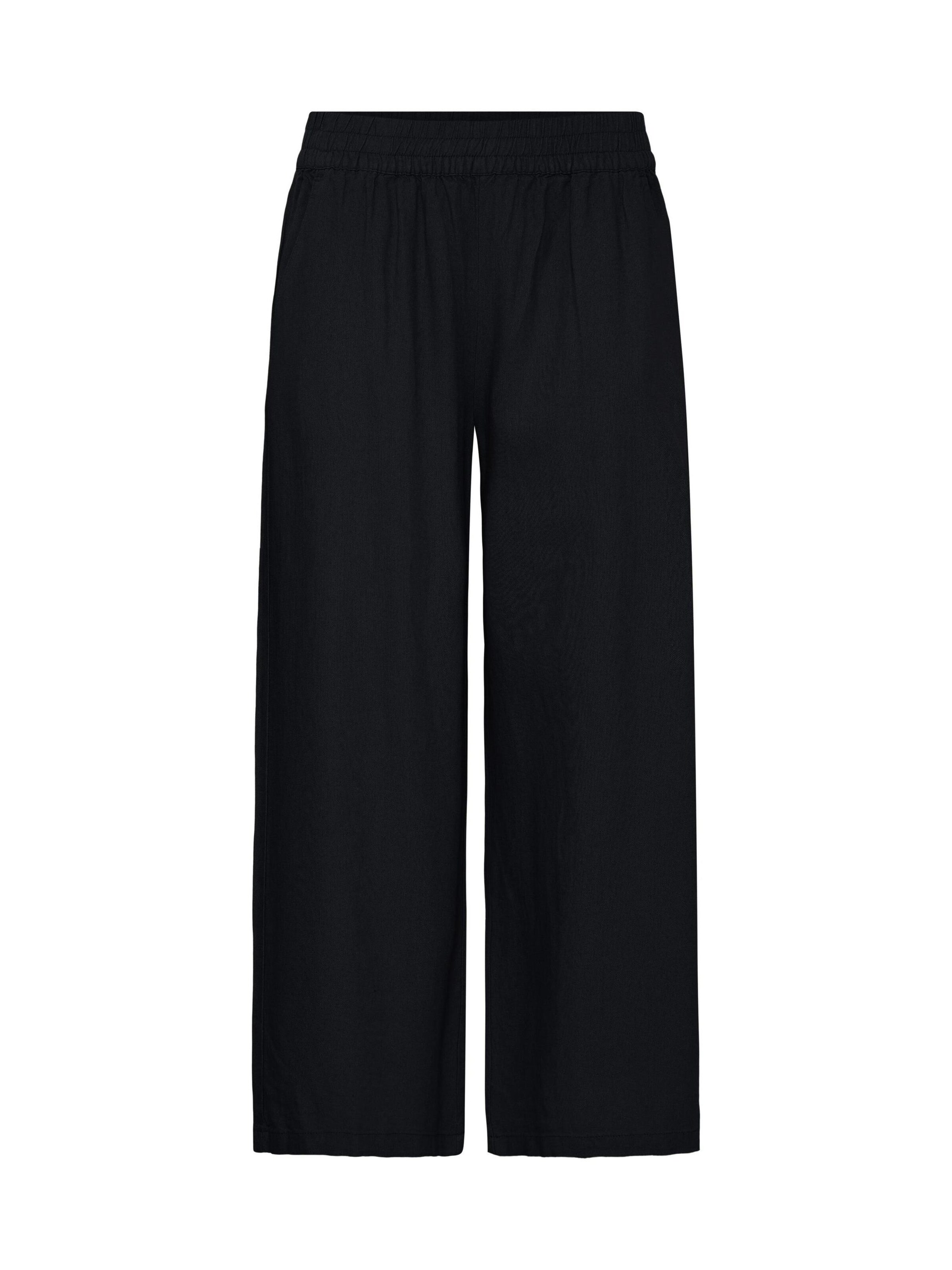 Oxmo Loose fit Trousers ' OXNInna Linen Mix ' in Black: front