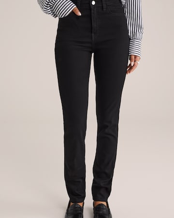 WE Fashion Skinny Fit Дънки в черно: отпред