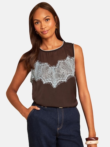 Camicia da donna di love & roses in marrone: frontale