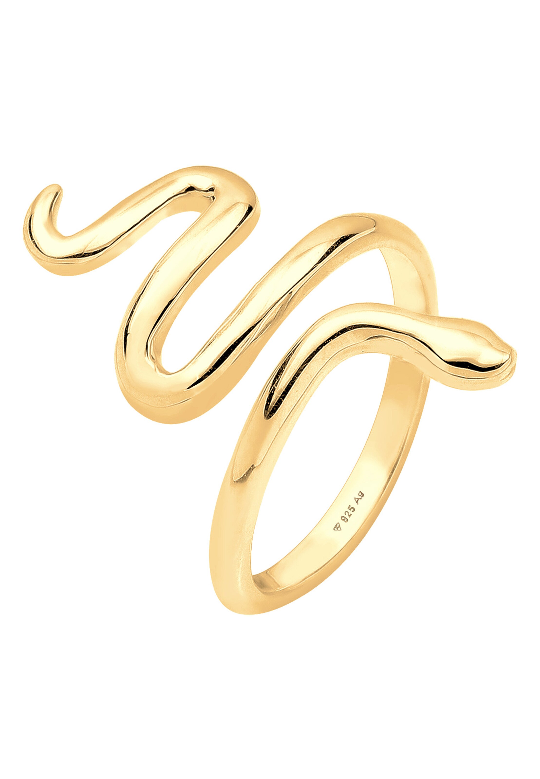 ELLI Ring 'Schlange' in Gold: Vorderseite