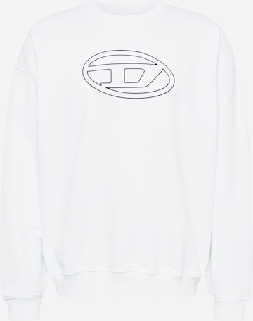 DIESEL Sweatshirt 'MART-BIGOVAL' in Wit: voorkant