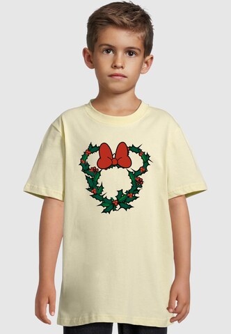 T-Shirt 'Minnie Mouse - Xmas Wreath' ABSOLUTE CULT en jaune : devant