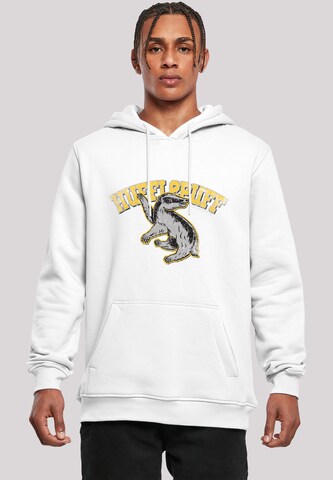 F4NT4STIC Sweatshirt 'Harry Potter Hufflepuff Sport Emblem' in Wit: voorkant