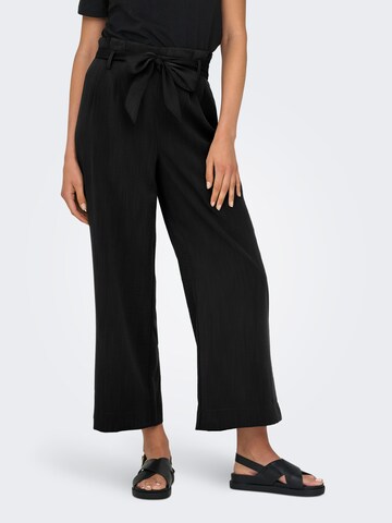 ONLY Wide leg Bandplooibroek 'ONLMarsa' in Zwart: voorkant