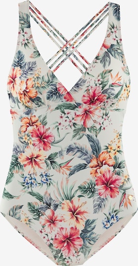 LASCANA Uimapuku värissä kerma / marine / pastellinvihreä / oranssi, Tuotenäkymä