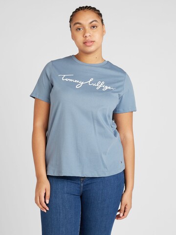 Tommy Hilfiger Curve - Camiseta en azul: frente