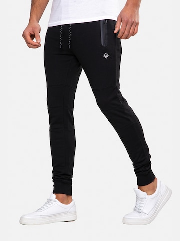 Threadbare Tapered Pants 'Tristain' in Black: front