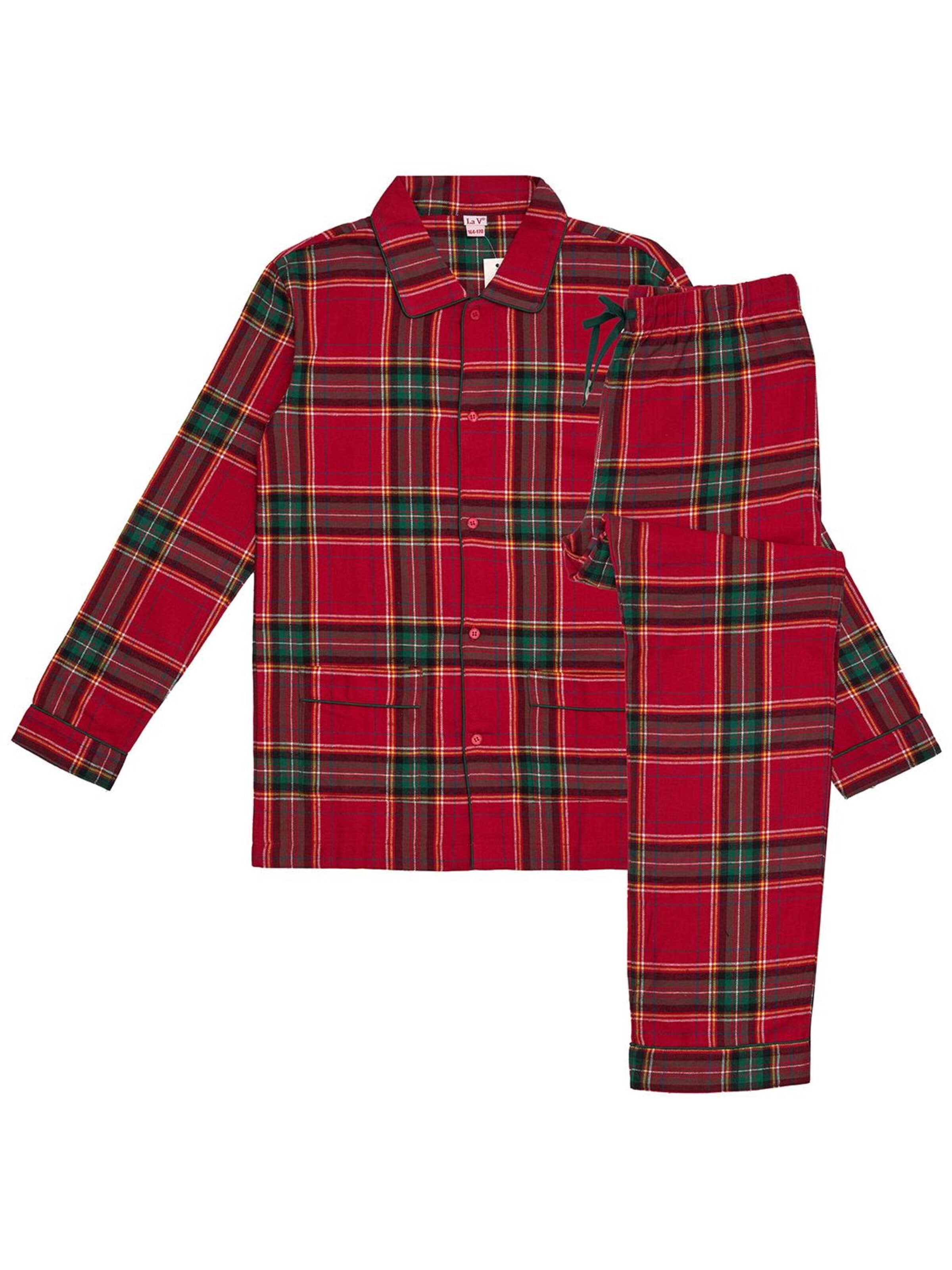 La V Pajamas in Red: front