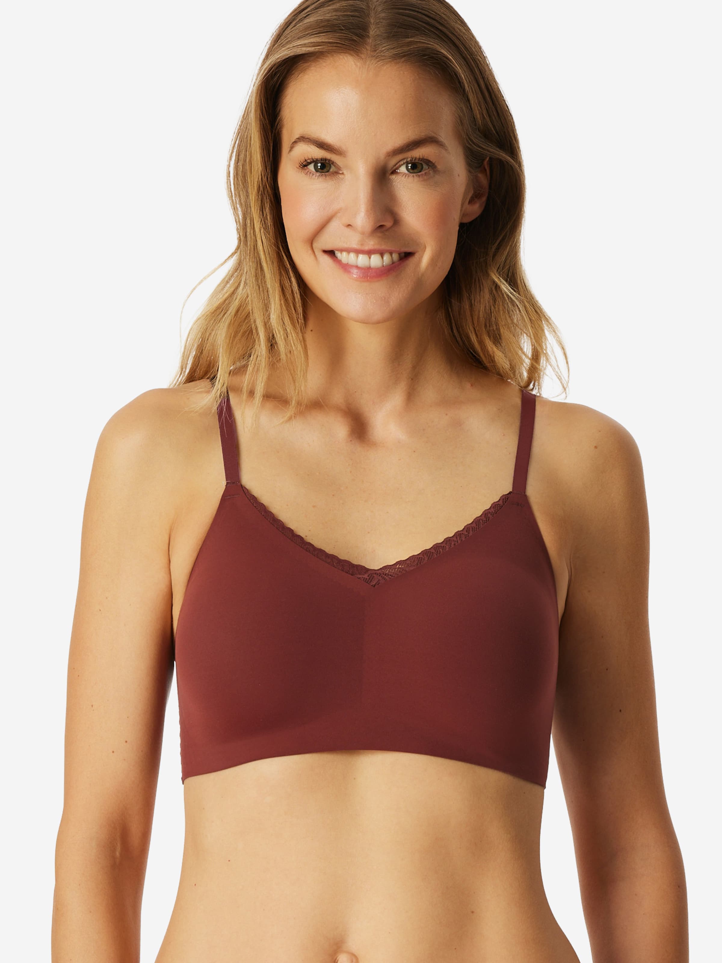 SCHIESSER T-Shirt Bustier ' Invisible Soft Lace ' in Rot: Vorderseite