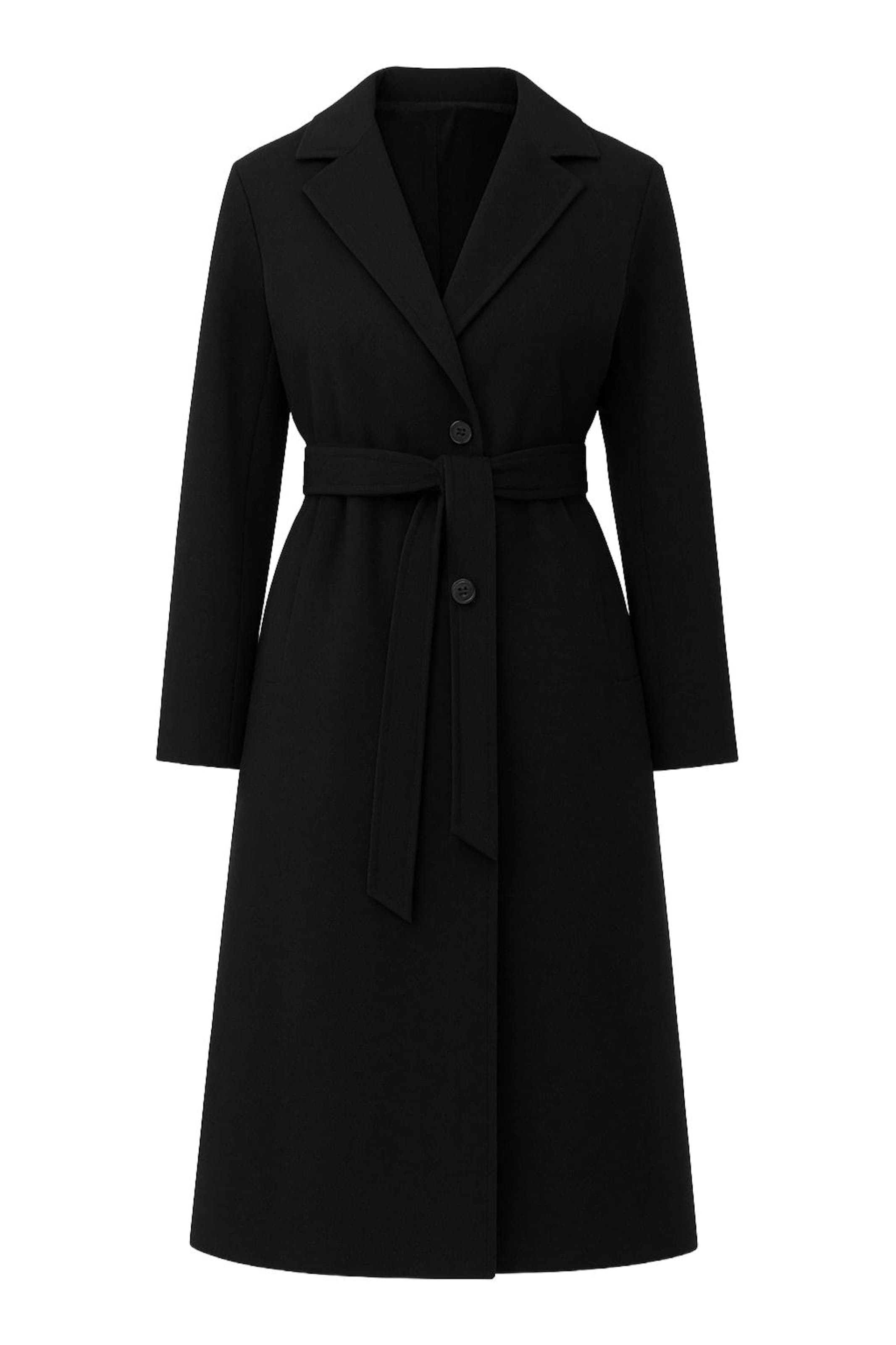 MODAMIHRAM Mantel in Schwarz: Vorderseite