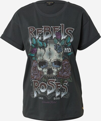 Colourful Rebel T-Shirt 'Roses Boxy' in anthrazit / mischfarben, Produktansicht