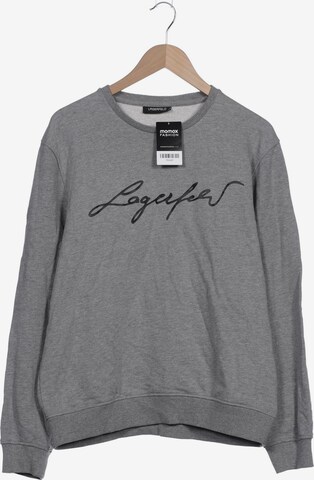 LAGERFELD Sweatshirt & Zip-Up Hoodie in XL in Grey: front
