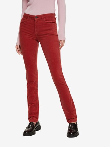 ESPRIT Slimfit Broek in Rood: voorkant