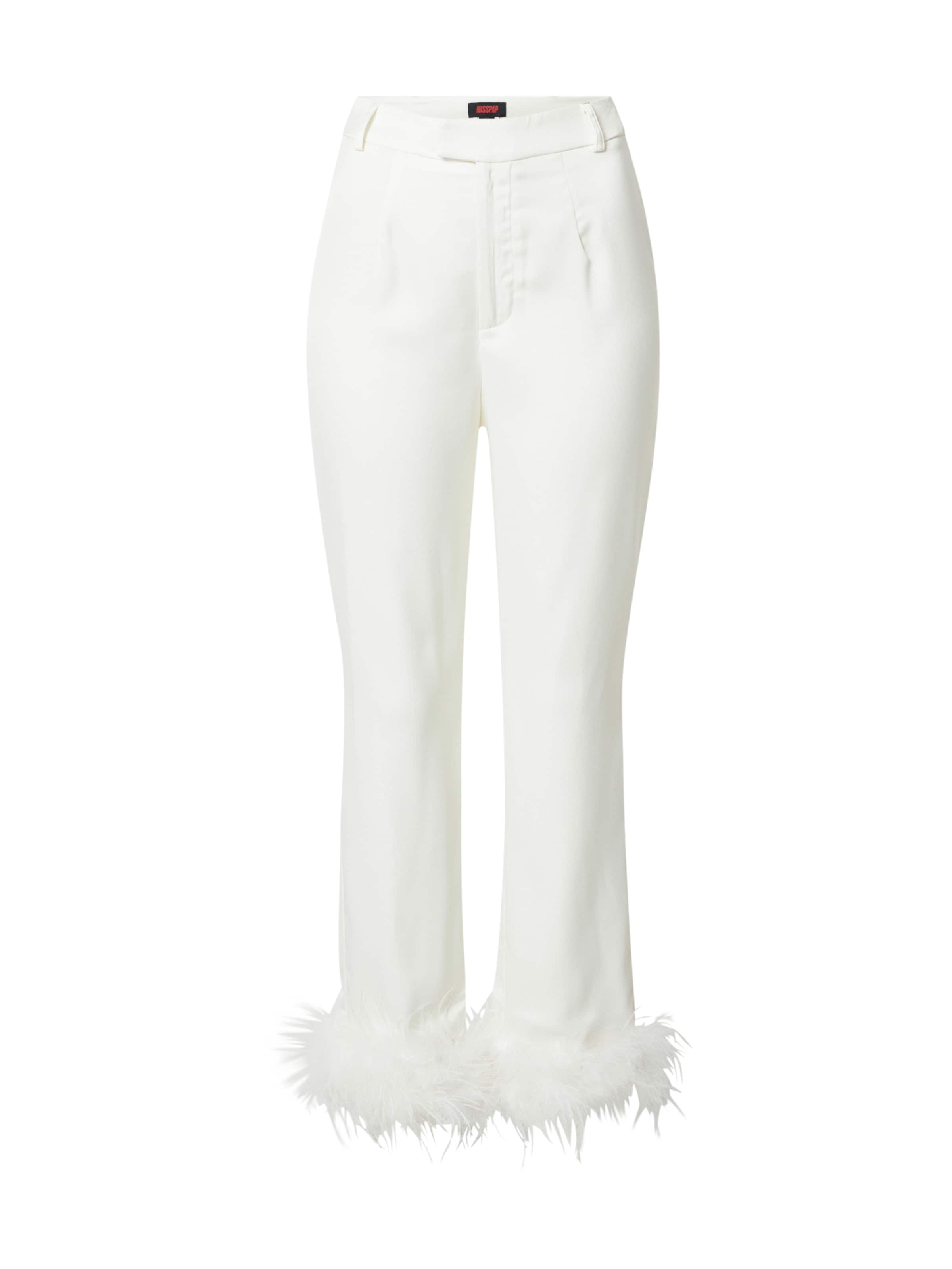 Misspap Liibuv Voltidega püksid, värv beež: eest vaates