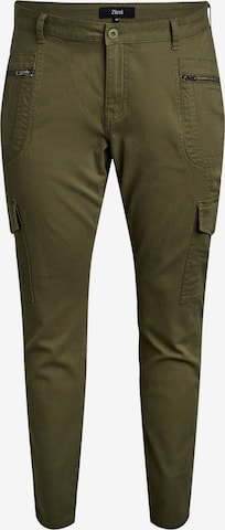 Tapered Pantaloni cargo 'JSEA' di Zizzi in verde: frontale