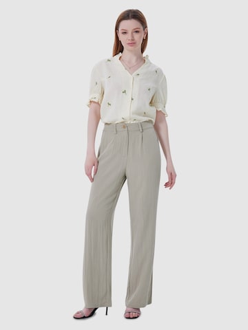 LapaPlus Wide leg Broek 'Women Hose' in Groen: voorkant