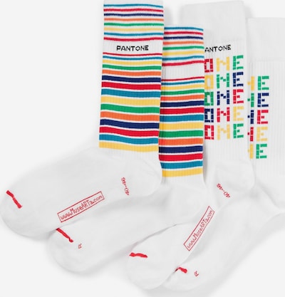 Pantone made by MuseARTa Chaussettes en mélange de couleurs / blanc, Vue avec produit